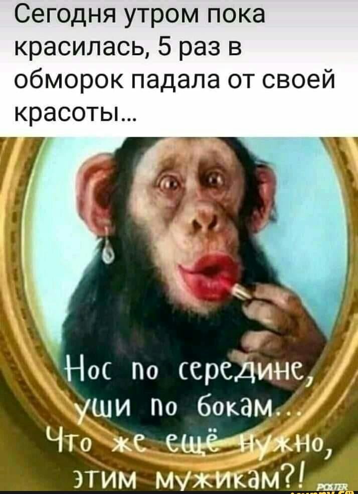 Сегодня утром пока красилась 5 раз в обморок падала от своей красоты