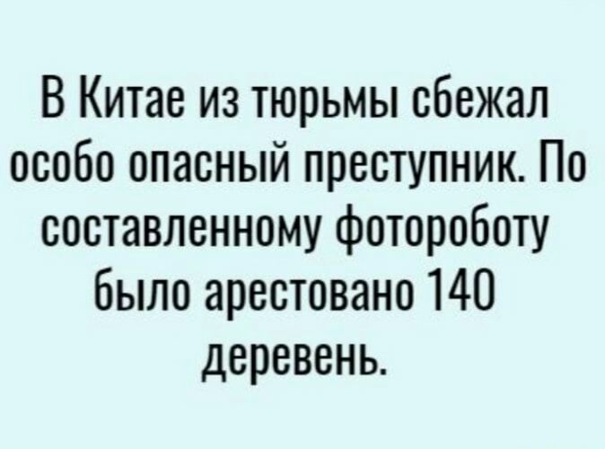 В Китае из тюрьмы сбежал особо опасный преступник По составленному фотороботу было арестовано 140 деревень