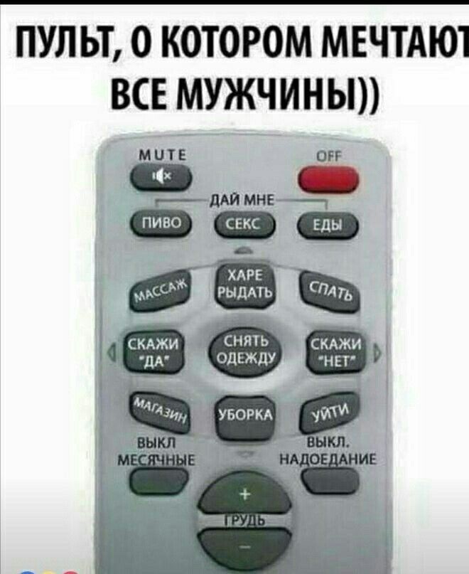 ПУЛЬТ О КОТОРОМ МЕЧТАЮі ВСЕ МУЖЧИНЫ МЦТЕ ОіР и мнв ХАРЕ рыдмь СНЪПЬ однжду г ч __ А