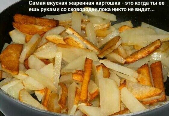 Самая вкусная жаренная картошка это когда ты ее юка никто не видит