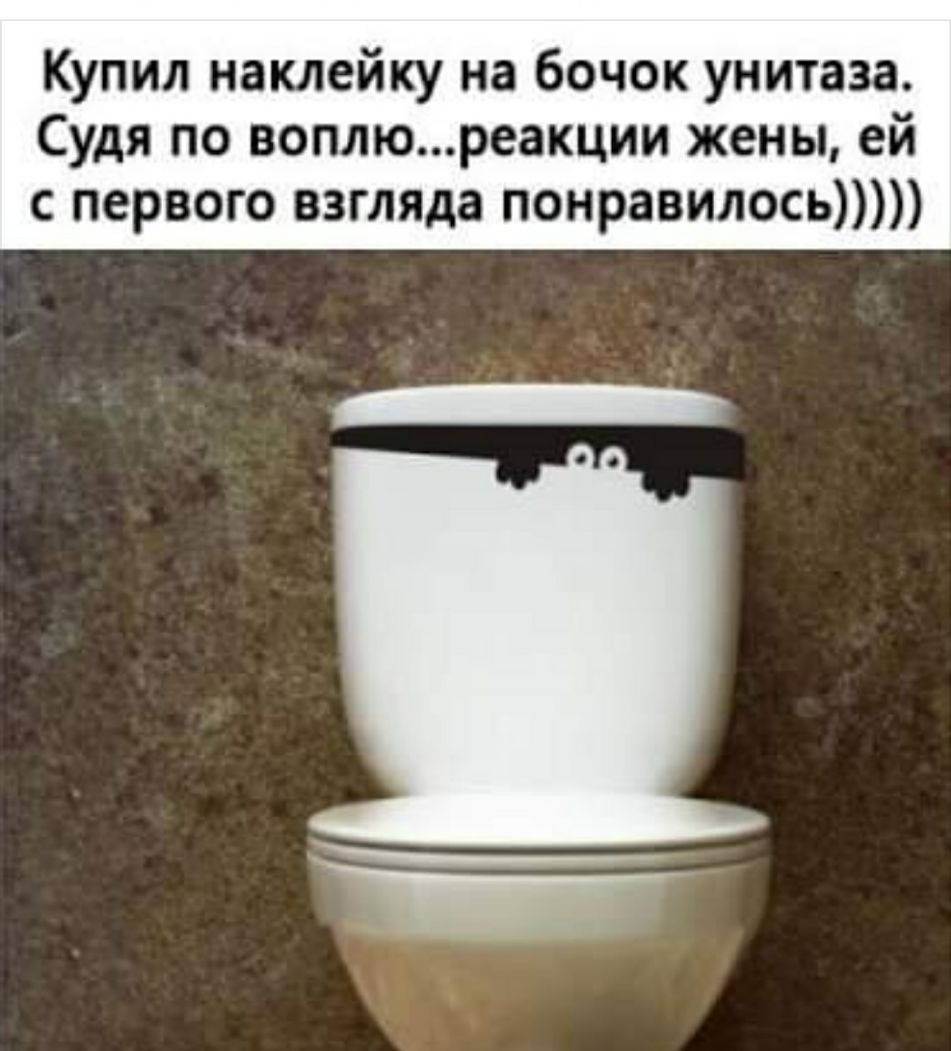 Купил наклейку на бочок унитаза Судя по воплюреакции жены ей с первого взгляда понравилосьт