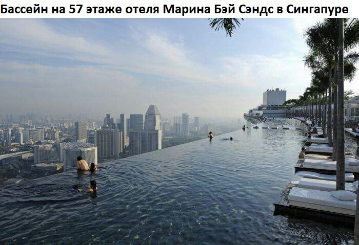 Бассейн на 57 этаже отеля Марина Бэй Сэндс в Сингапуре 7