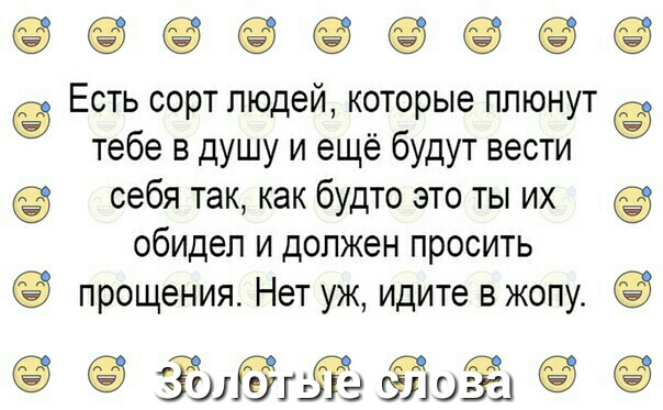 Есть сорт людей которые ппюнут тебе в душу и ещё будут вести себя так как будто это ты их обидел и должен просить прощения Нет уж идите в жопу ЁГЬЁЗ сёдзё