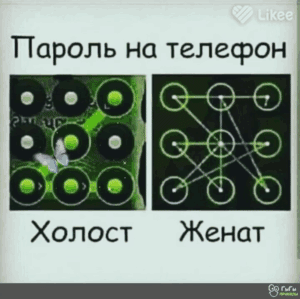Пароль на телефон Холост Женат