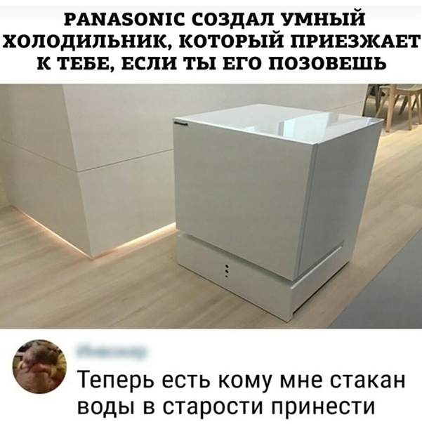 РАМАЗОПЕС созднлумный ХОЛОДИЛЬНИК КОТОРЬЕИ ПРИЕЗЖАЕТ К ТЕБЕ ЕСЛИ ТЫ ЕГО ПОЗОВЕШЬ Теперь есть кому мне стакан воды в старости принести