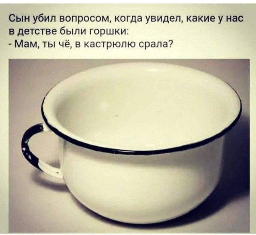 Сын убил вопросом когда увидел какие у нас в детстве были горшки Мам ты чё в кастрюлю срапа