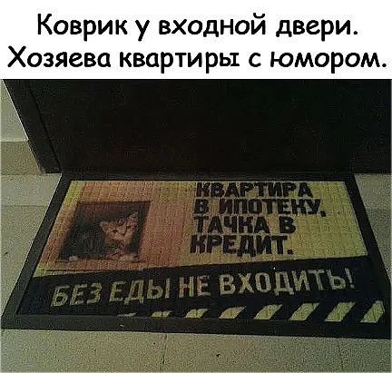 Коврик у входной двери Хозяева квартиры с юмором