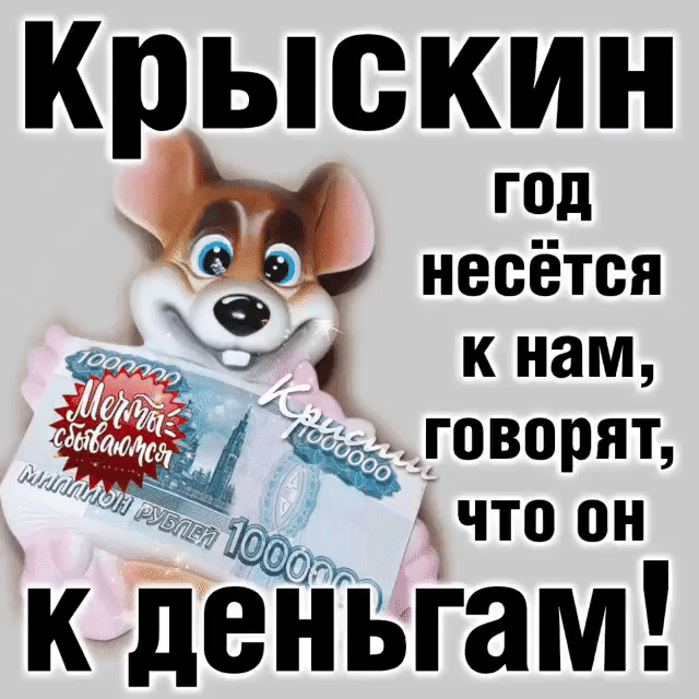 крыскин год 6 несётся ас 14 к нам чайговорят что он К деньгам