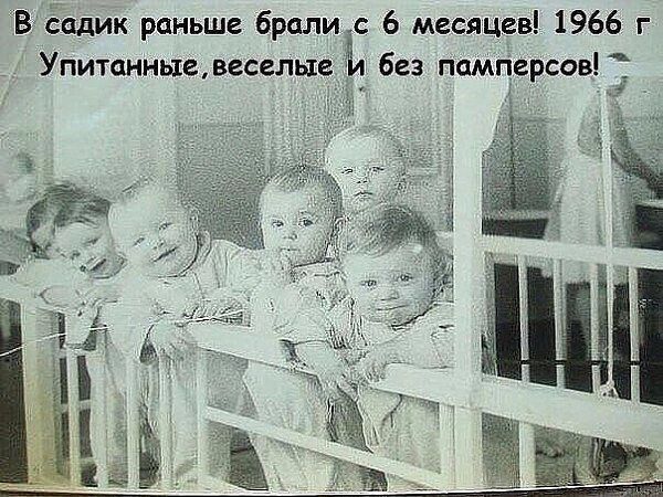 В Ёадик раньше брали 6 месяцев 1966 г с Упитанньтедзеселые Ъ без ПамперСОв