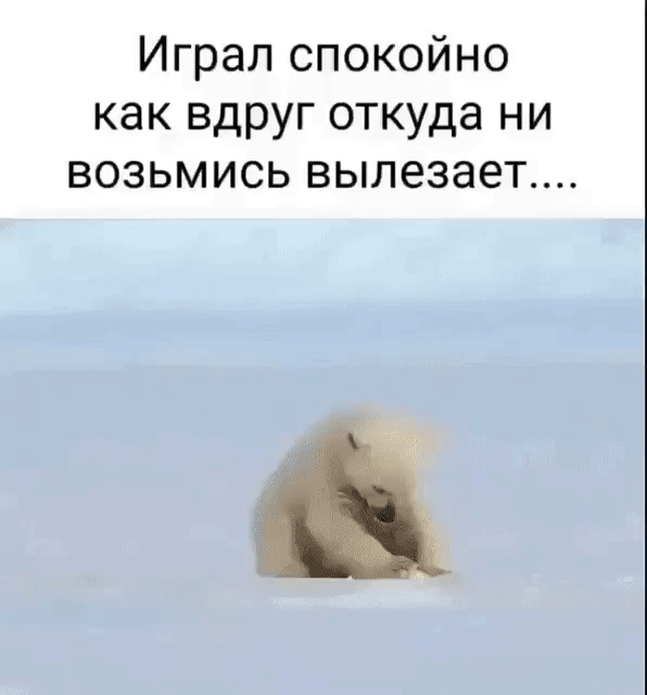 Играл спокойно как вдруг откуда ни возьмись вылезает