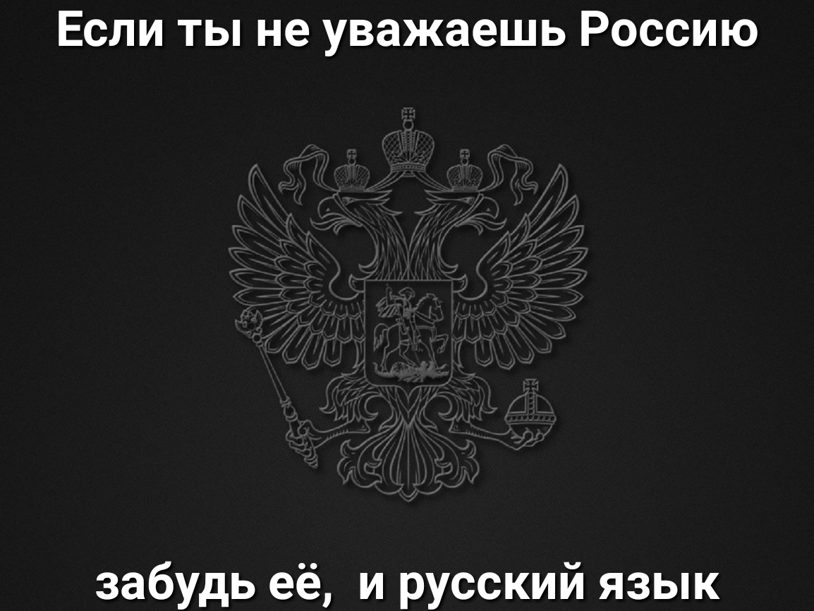 Если ты не уважаешь Россию забудь её и русский язык