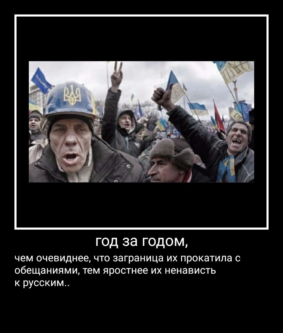 год за годом чем очевиднее что заграница их прокатипа с обещаниями тем яростнее их ненависть к русским
