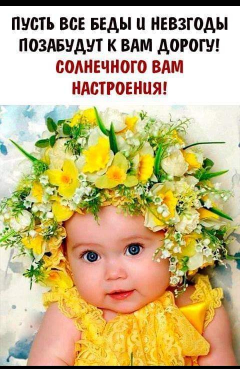 ПУСТЬ ВСЕ БЕАЫ НЕВЗГОДЫ ПОЗАБУАУТ К ВАМ ДОРОГУ СОАНЕЧНОГО ВАМ НАСТРОЕНИЯ