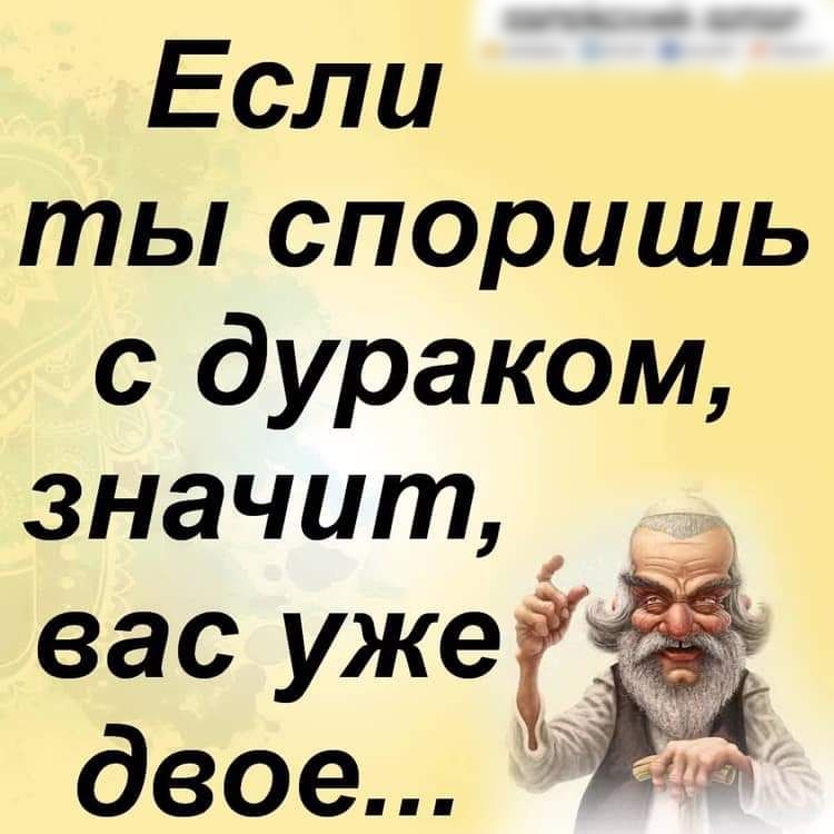 Если ты споришь с дураком значит вас уже двое