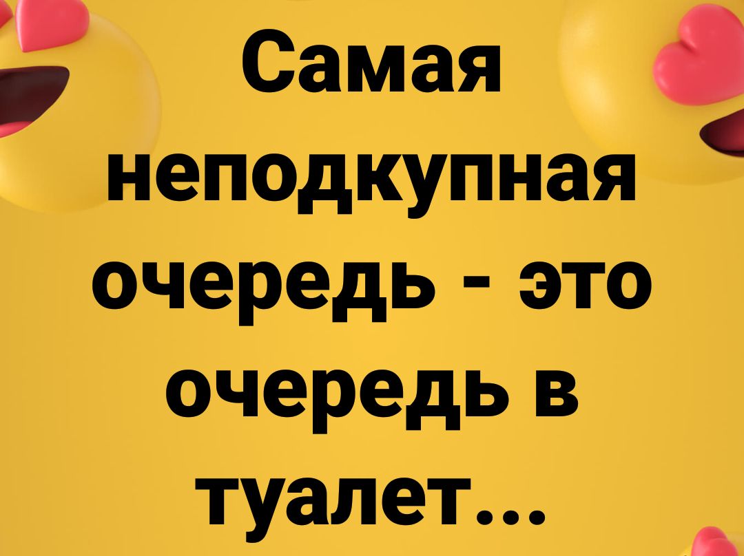 Самая непадкупная очередь это очередь в туалет
