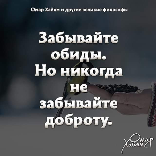 Омар Хайям и другие великие философы Забывайте обиды Но никогда не забывайте доброту рия ЭЯМЙ