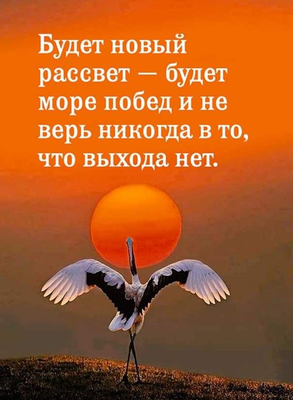 Будет новый рассвет будет море побед и не верь никогда в то что выхода нет
