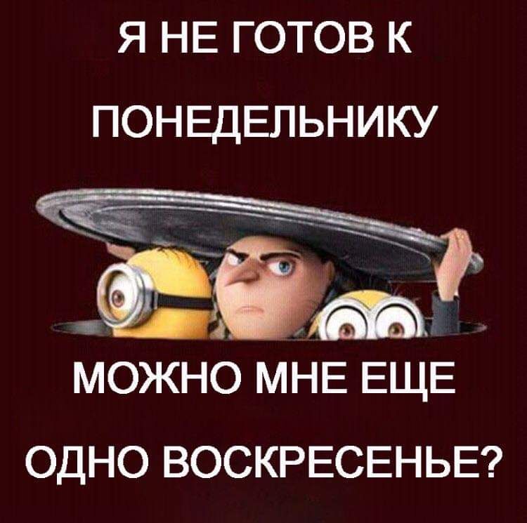 Я НЕ ГОТОВ К ПОНЕДЕЛЬНИКУ им д МОЖНО МНЕ ЕЩЕ ОДНО ВОСКРЕСЕНЬЕ