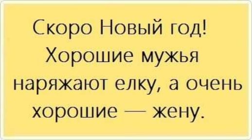 Скоро Новый год Хорошие мужья наряжают елку а очень хорошие жену