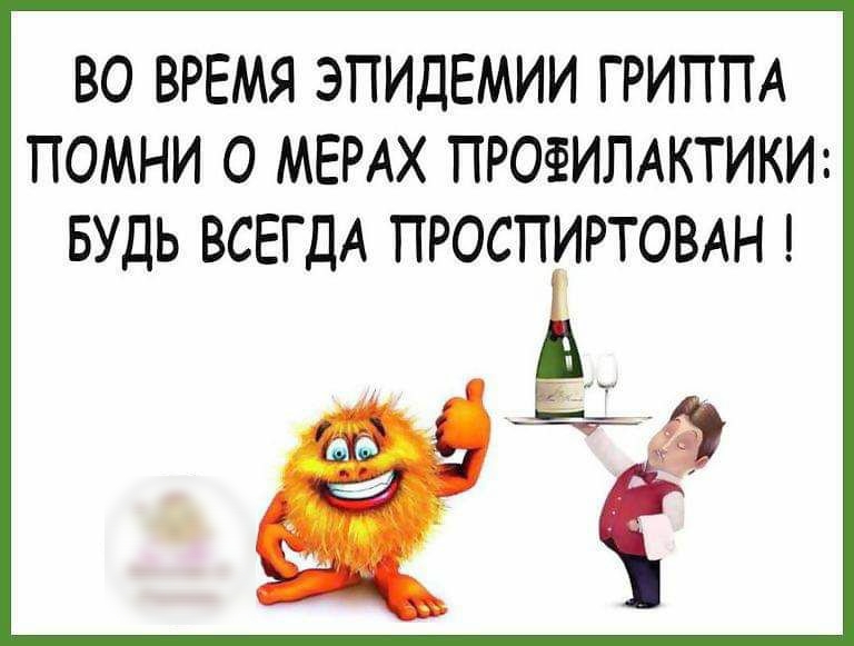 ВО ВРЕМЯ ЭПИДЕМИИ ГРИППА ПОМНИ О МЕРАХ ПРОФИЛАКТИКИ БУДЬ ВСЕГДА ПРОСПИРТОВАН ЁЁ