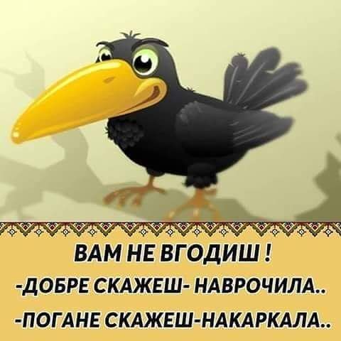 ВАМ НЕ ВГОДИШ ДОБРЕ СКАЖЕШ НАВРОЧИЛА ПОГАНЕ СКАЖЕШ НАКАРКАЛА
