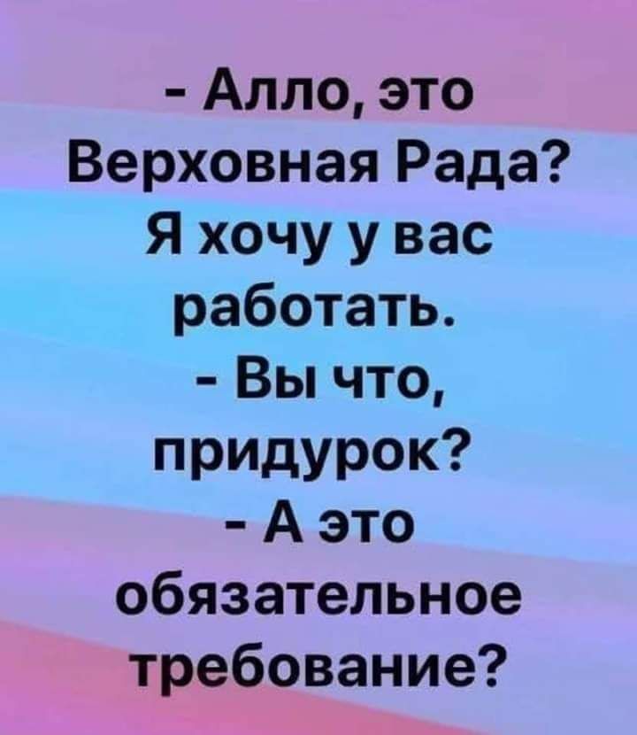 Алло это Верховная Рада Я хочу у вас работать Вы что придурок А это обязательное требование