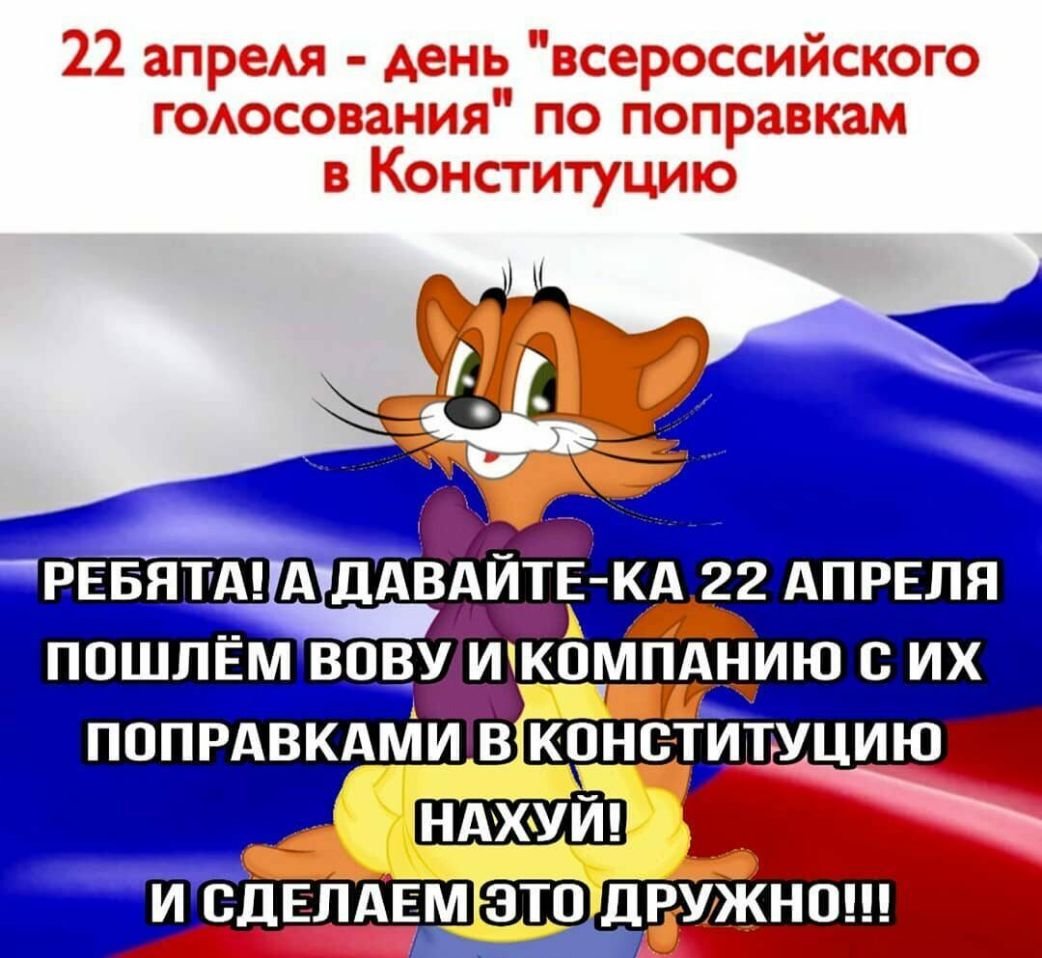 22 апреАя день всероссийского гоюсования по поправкам в Конституцию