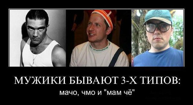 МУЖИКИ БЫВАЮТ З Х ТИПОВ мачо чмо и мам чё