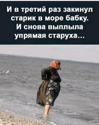 И в третий раз закинул старик в море бабку И снова выппыпа упрямая старуха