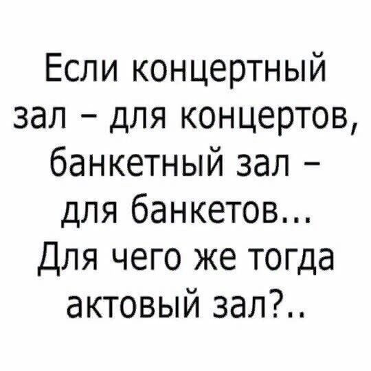 Если концертный зал для концертов банкетный зал для банкетов Для чего же тогда актовый зал
