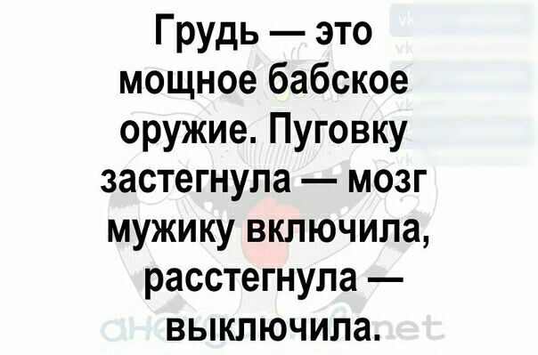 Грудь это мощное бабское оружие Пуговку застегнупа мозг мужику включила расстегнула выключила