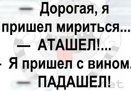 дорогаяя пришел мириться АТАШЕЛ Я пришел с вином _ ПАДАШЕЛ