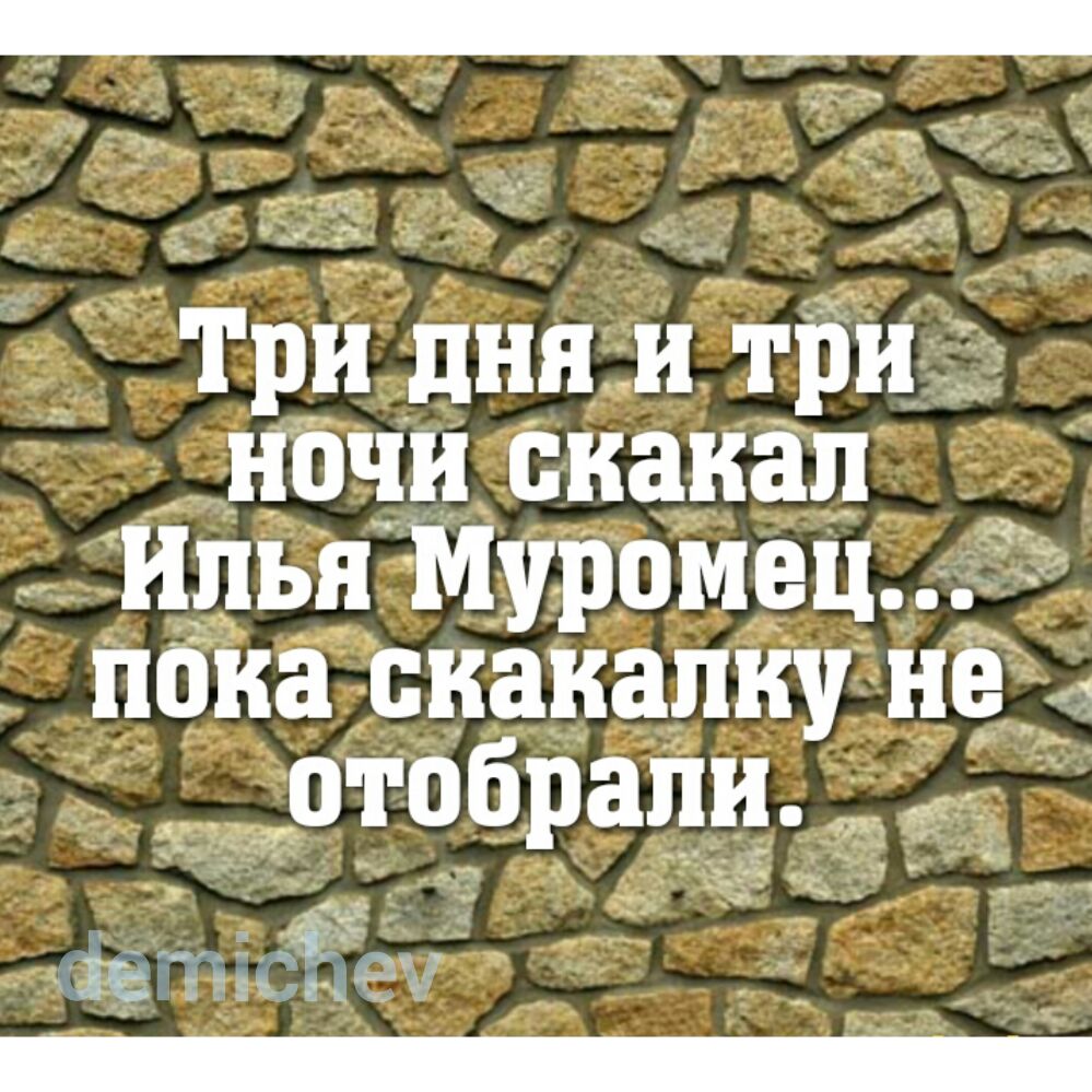Три дня и три ночи скакал Илья Муромец_ пбка скакалку на отобрали