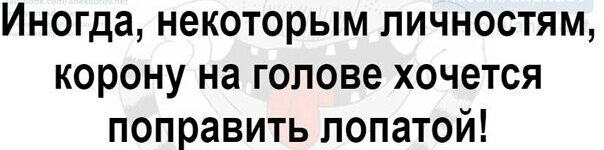 Иногда некоторым личностям корону на голове хочется поправить лопатой