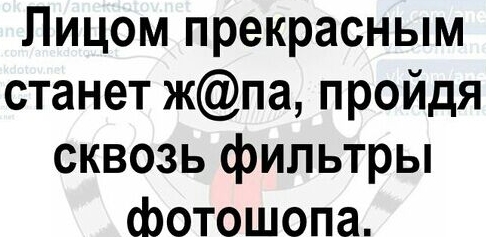 Лицом прекрасным станет жпа пройдя сквозь фильтры фотошопа