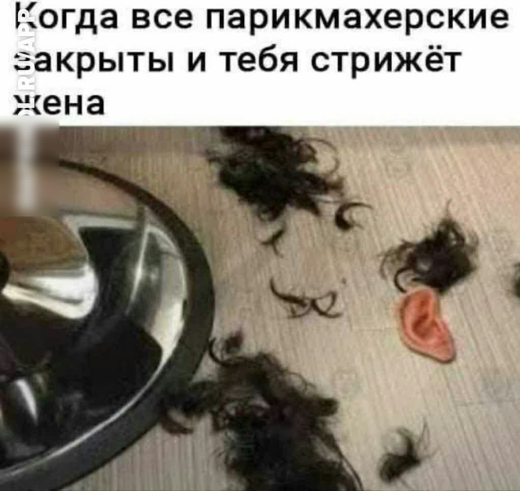 Когда все парикмахерские закрыты и тебя стрижёт жена