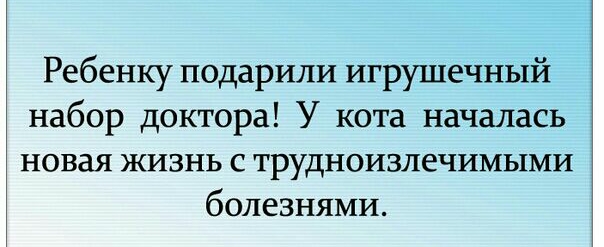 Ребенку подарили игрушечный набор доктора У кота началась новая жизнь с трудноизлечимыми болезнями