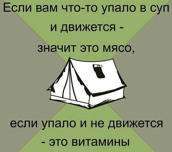 Если вам что то упало в суп и движется ЗНЭЧИТ ЭТО МЯСО если УПЭПО И не ДВИЖЭТСЯ ЭТО ВИТЭМИНЫ