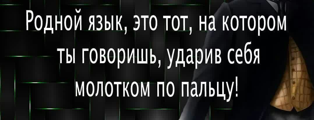 Р0дной язык это тот на котором ты говоришь ударив себя _ молотком по пальцу Ё