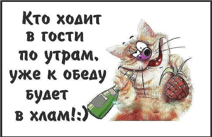 Кто ходит в гости по утрам уже к оведу Будет в хлам