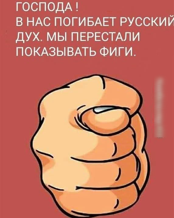 ГОСПОДА В НАС ПОГИБАЕТ РУССКИЙ ДУХ МЫ ПЕРЕСТАЛИ ПОКАЗЫВАТЬ ФИГИ