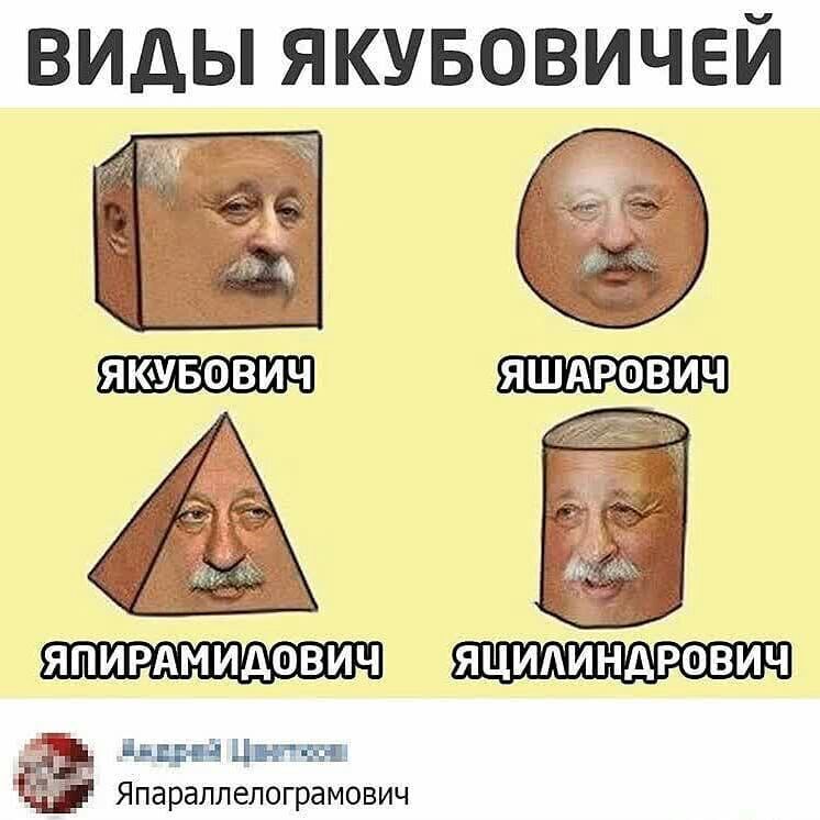 ВИАЫ ЯКУБОВИЧЕЙ ЯПИРАМИДОВИЧ ЯЦИАИНДРОВИЧ інше Ми гих Япараллелограмович