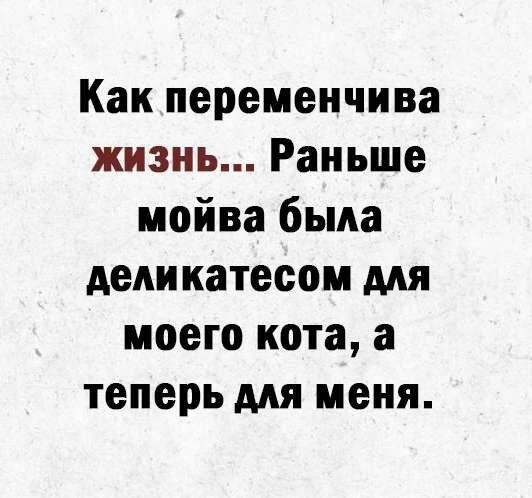 Как перемеичива жизнь Раньше мойва была деликатесом мя моего кота а теперь для меня