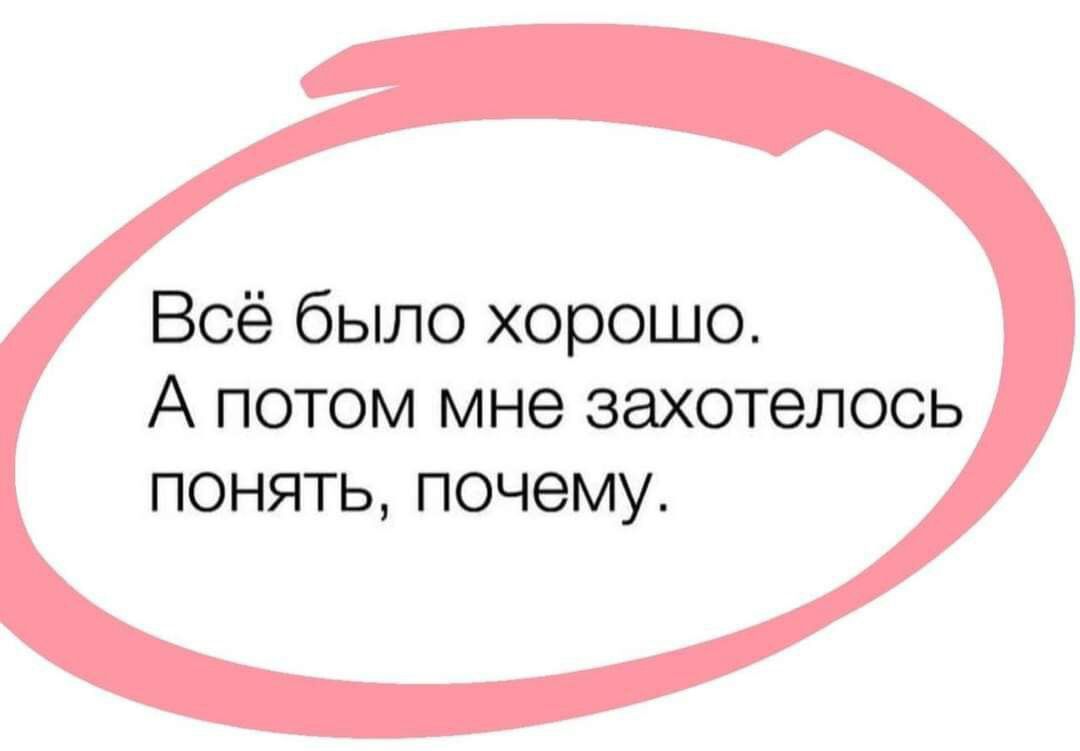 Всё было хорошо А потом мне захотелось понять почему