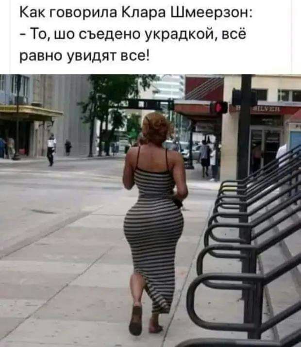 Как говорила Клара Шмеерзон То шо съедено украдкой все равно увидят все