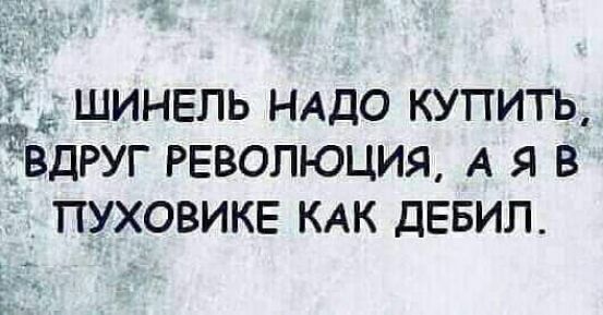 ШИНЕПЬ НАДО КУПИТЬ ЧВДРУГ РЕВОЛЮЦИЯ А Я В ПУХОВИКЕ КАК ДЕБИЛ