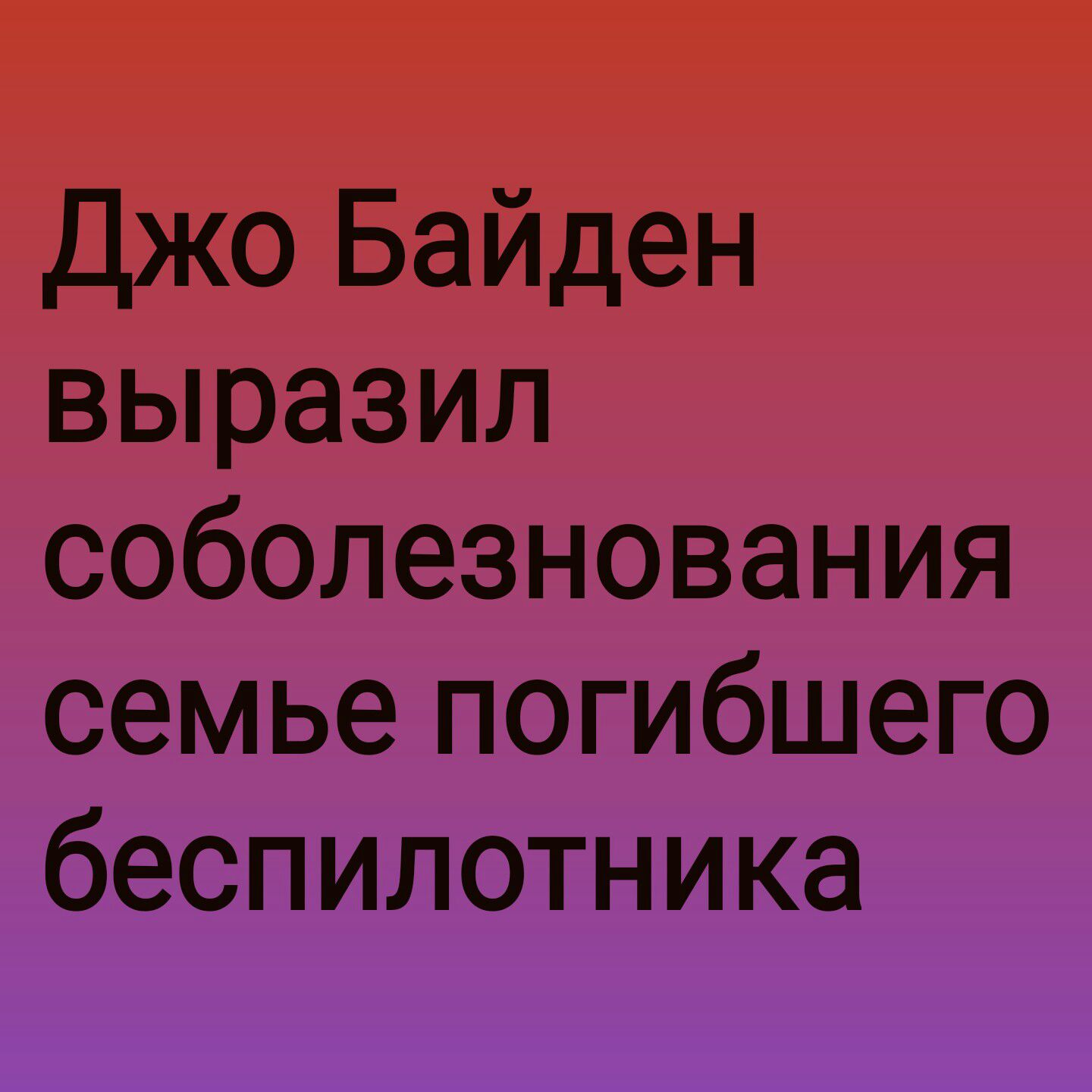 Джо Байден выразил соболезнования семье погибшего беспилотника