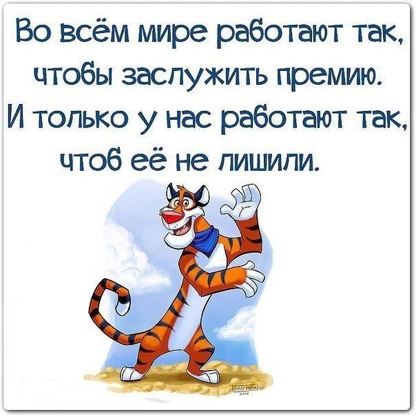 Во всём мире работают так чтобы заслужить премию И только у нас работают так чтоб её не пишипи