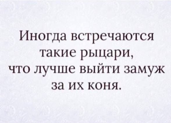 Иногда встречаются такие рыцари что лучше выйти замуж за их коня