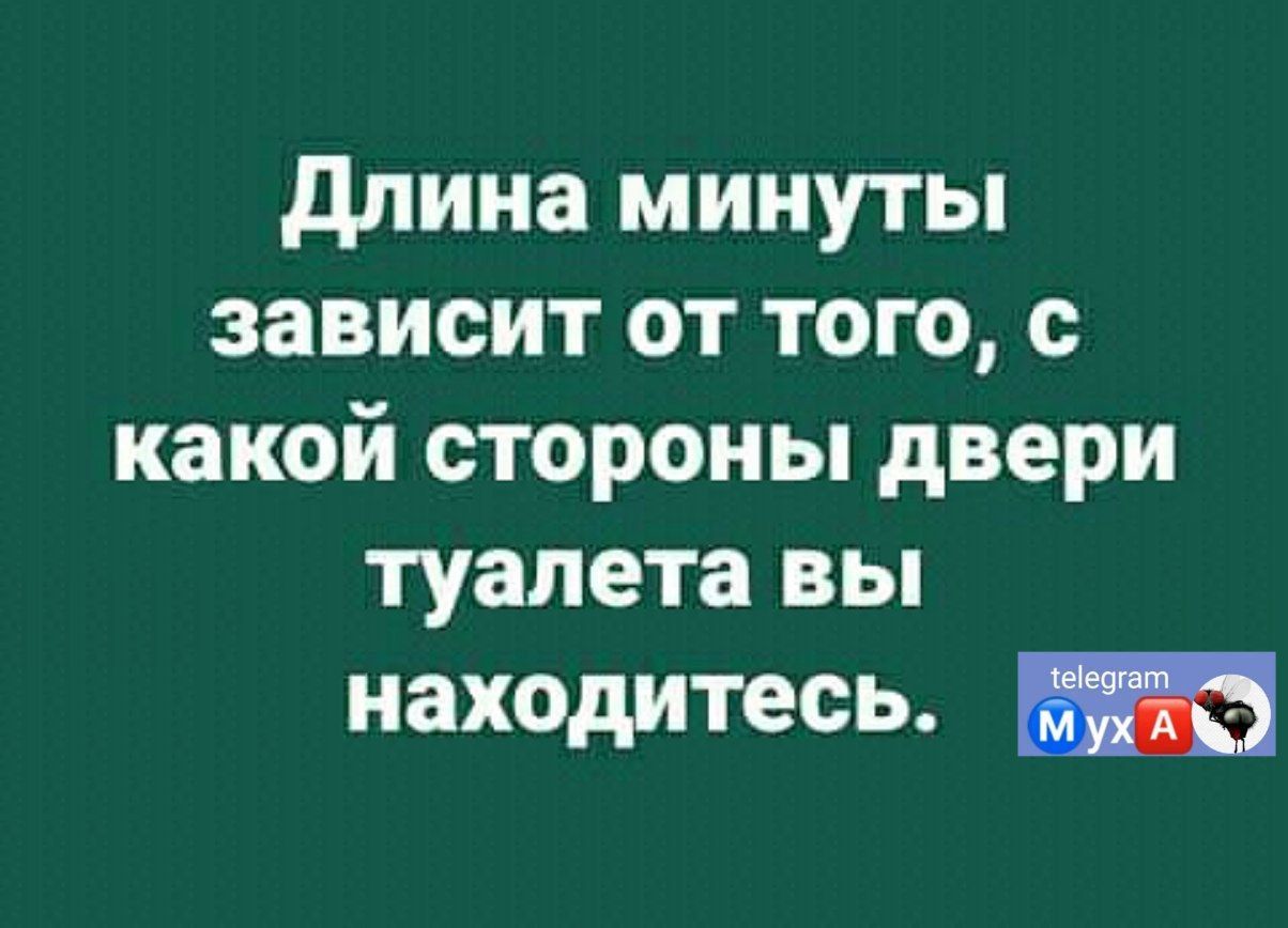 длина минуты зависит от того с какой стороны двери туалета вы находитесь щ